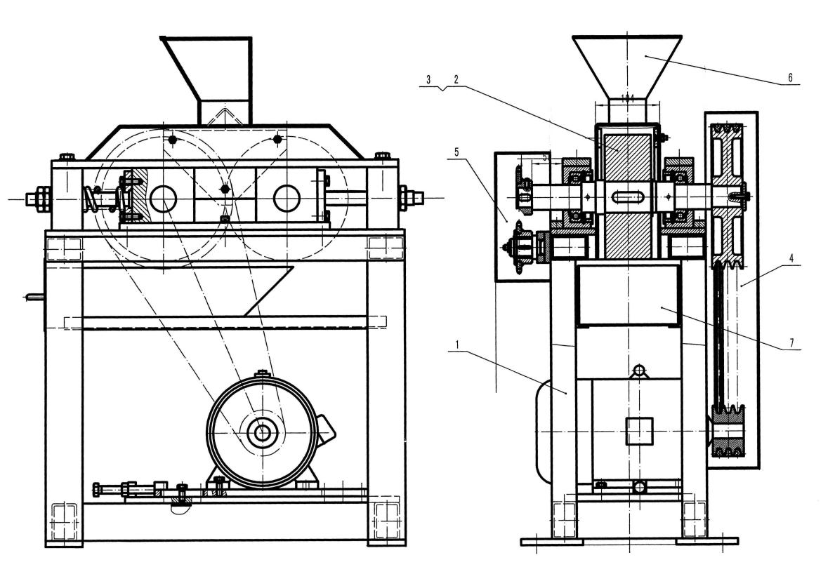 Laboratory Double Roll Crusher MPG-200 for Mineral Ore Sample Preparation