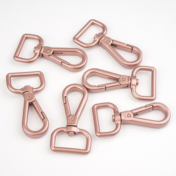 User-Friendly Style Metal Snap Hooks 3/4 Coffee Pink Spring Swivel Hooks for Handbag