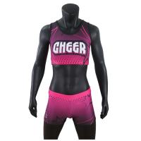 Custom Sublimation Girls Cheer Dance Clothes Crop And Shorts Pink Color
