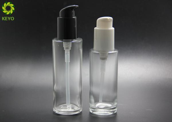 80ml 100ml Cosmetic Lotion Round Clear Gel Lotion Empty Glass Pump Bottle