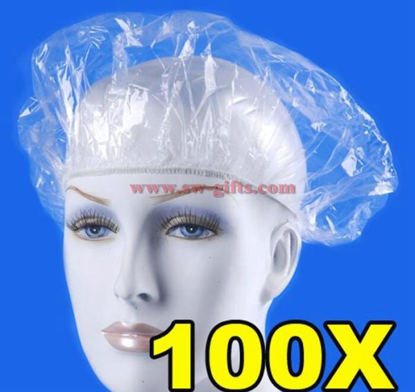 Disposable Hat Hotel One-Off Elastic Shower Bathing Cap Clear Hair Salon Waterproof Show Hats Bathroom Accessories