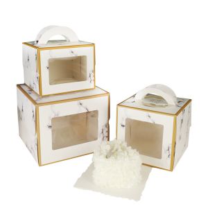 Marble Handle Cake Box Thickened Material Shockproof Compression Resistant