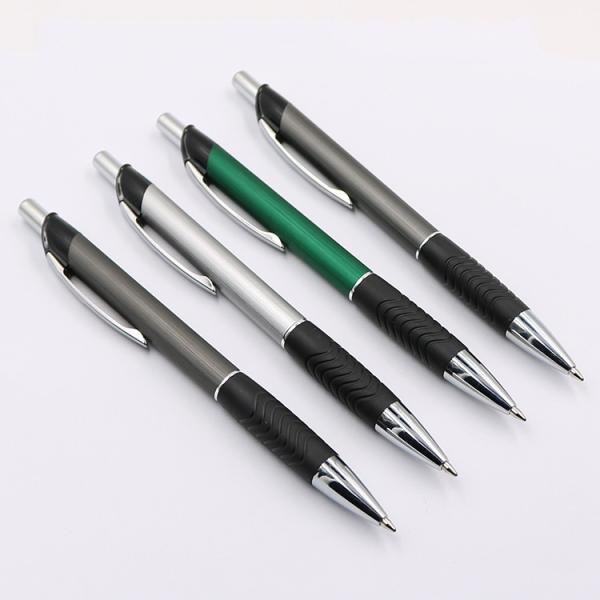Portable Aluminum Metal Ballpoint Pen Rubber Grip Business Office School Ball Pen
