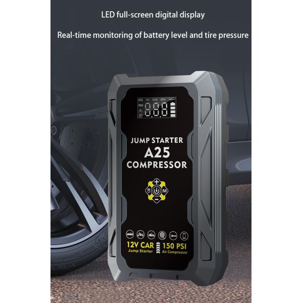 12V Car Battery Jump Starter Portable With Digital Tire Inflator Power Bank