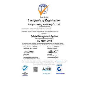 JUNENG MACHINERY (CHINA) CO., LTD. Certifications