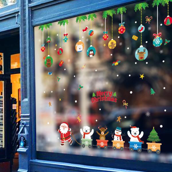 Merry Christmas Wall Stickers Classroom Arrangement Children's Wardrobe PVC Adhesive Decal