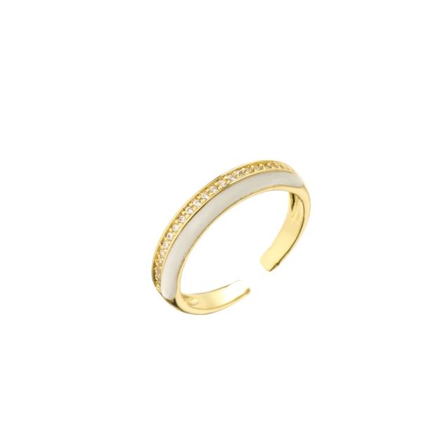 18k соединяют кольца золото покрыло микро- вымощает кубическое обручальное кольцо эмали Zirconia