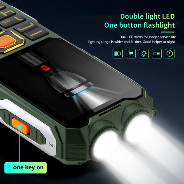 YEEMI Q8 2G Mobile Phone 2.4 inch Dual SIM Cards 3000mAh MP3 FM Flashlight Loud Speaker