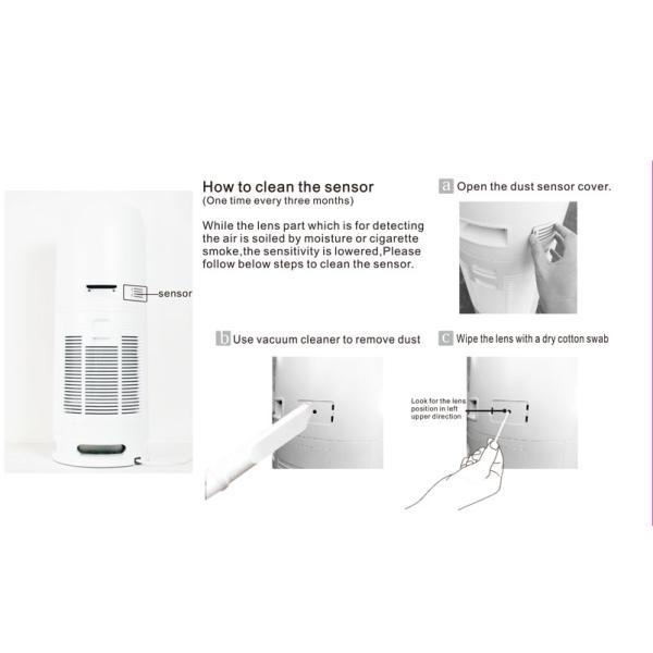 218*218*501mm 230m3/H 12h Ultra Quiet Air Purifier