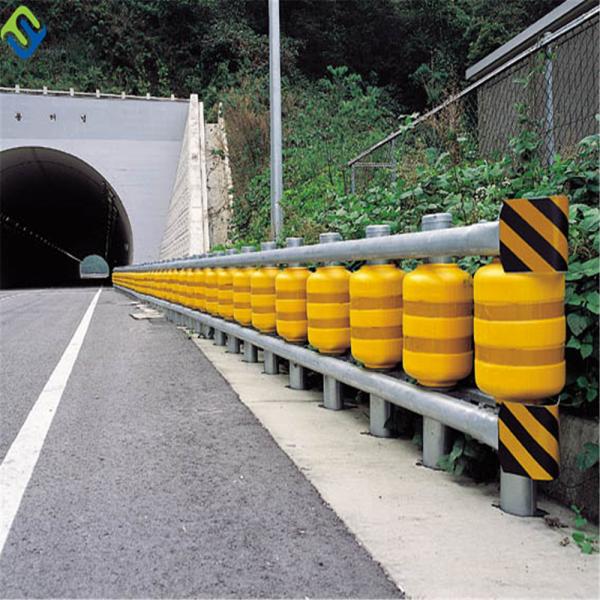 Traffic Safety ISO EVA Buckets Rolling Guardrail PU PVC Roller Barrier For Highway