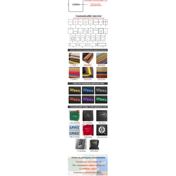 Confección con pincel con toque suave de pieles de PU para joyería de embalaje