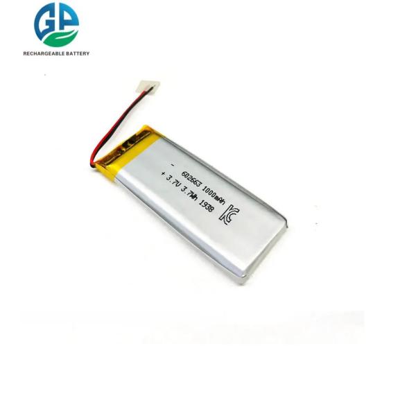 Rechargeable Lithium Polymer Battery 3.7V 1000mAh with UL IEC62133 KC Certification