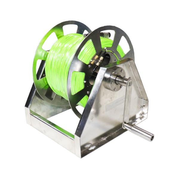 SS304 Fiber Optic Cable Drum Slip Ring Rotary Joint Hand Crank Cable Reel