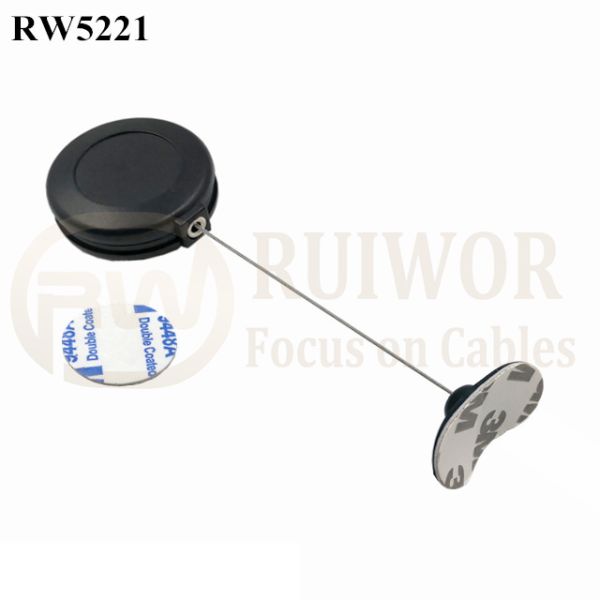 RW5221 Round Anti Theft Retractor Plus 33x19MM Oval Sticky Flexible Rubber Tips