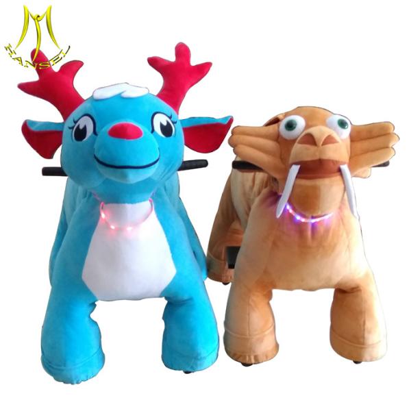 Hansel kids ride on plush animal scooter with electronic riding animal toys with battery  power wheels ride on animal