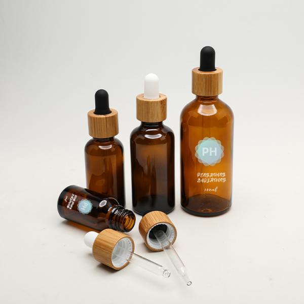 Round 5ml Bamboo Black Essential Oil Dropper Bottle