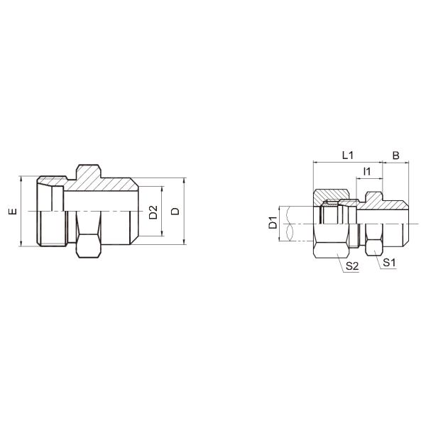 Stainless Steel DIN Hydraulic Fittings , Male Thread Welded Pipe Fittings