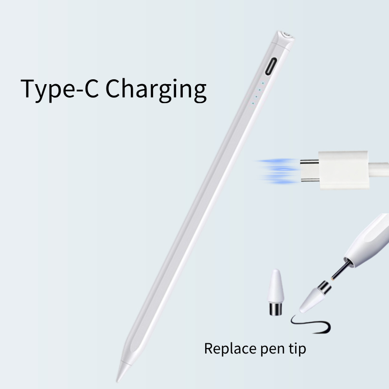 4 Power Light Universal Stylus Touch Pen for 0.5h Charging 8h Use Type-C Charging Slanted Cap Push Button Switch