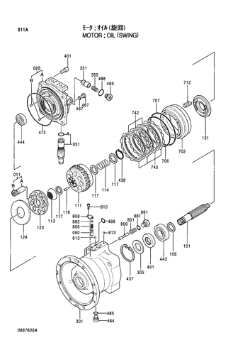Экскаватор EX200-5 Части качающего двигателя M2X146 Качающий двигатель 4330222
