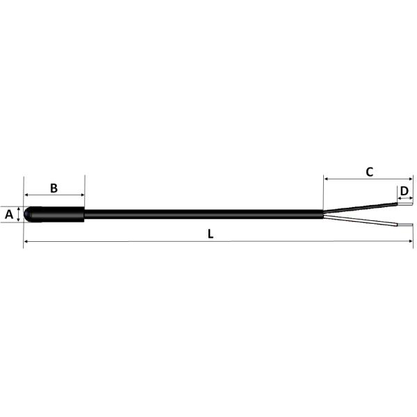 Electric Underfloor Heating Floor Micro Temperature Sensor Probe 5x17mm 15KOhm 3470 With IP68 Rated Waterproof