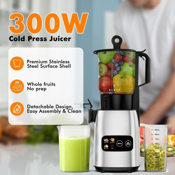 Larger Masticating Juicer Machines For Whole Vegetables Fruits , Cold Press Juicer Machines