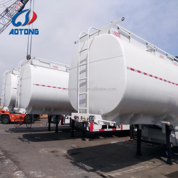 Cisterne à carburant/huile alimentaire Semi-remorque avec alliage d'aluminium 3 essieux réservoir cylindrique