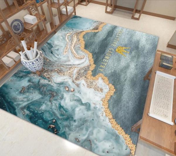 Simple Water Absorption Carpet Bedroom Sofa Living Room Floor Carpet Chinese Style