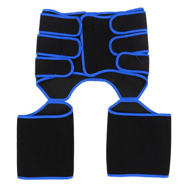 Blue Velcro Three Belt Neoprene Waist And Thigh Trimmer Customized