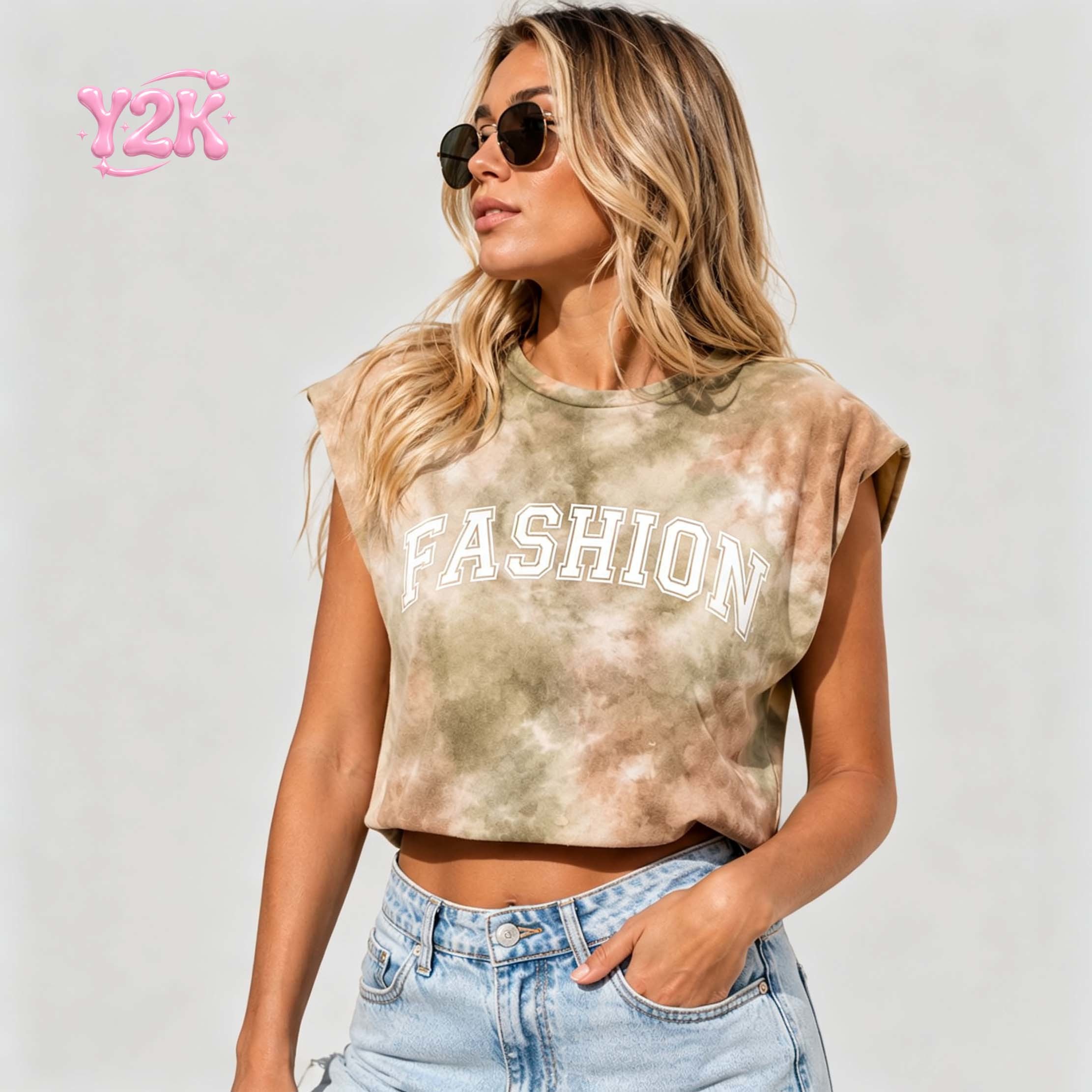 Custom Women's Camo Graphic Cropped Muscle T Shirt
