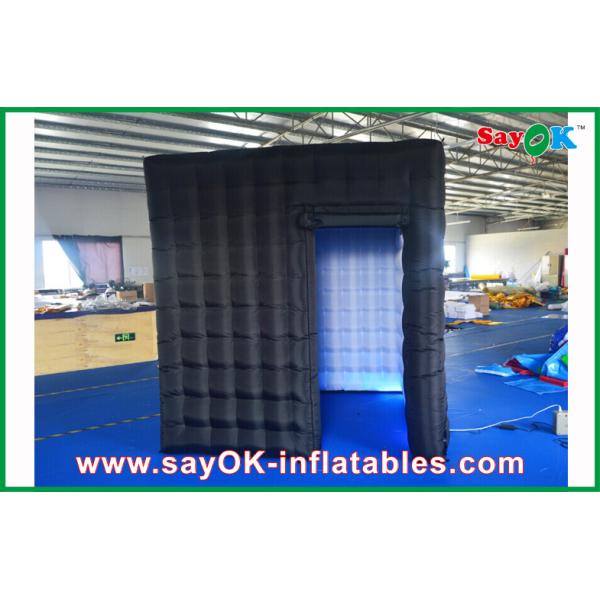 携帯用写真ブース2.4mの黒く膨脹可能な写真ブース、LEDライト膨脹可能な映像ブース