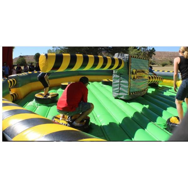 Challenge Inflatable Meltdown Wipeout Sport Game With Rotative Machine