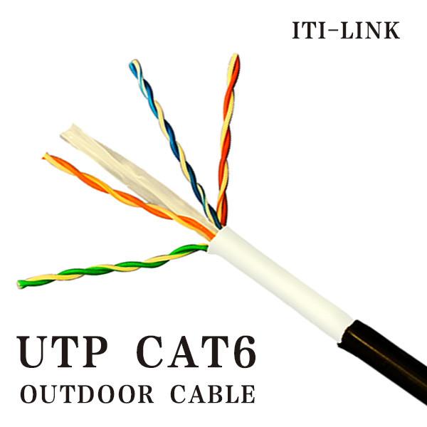 High Speed UTP CAT6 Cable Network Cable 23AWG Solid Outdoor PE Filling Glue
