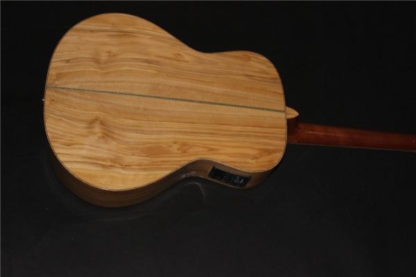 AAAA all Solid imported olive wood OM body custom guitar acoustic electric guitar
