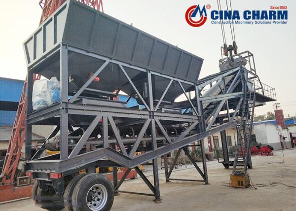 Planta concreta containerized automática da mistura do grupo da mini planta concreta móvel da mistura do grupo da planta de mistura YHZS50 concreta