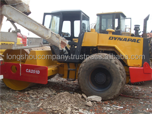 37 KW Used Dynapac CA30 CA25 Road Roller Drum Single Drum Roller For Road Construction