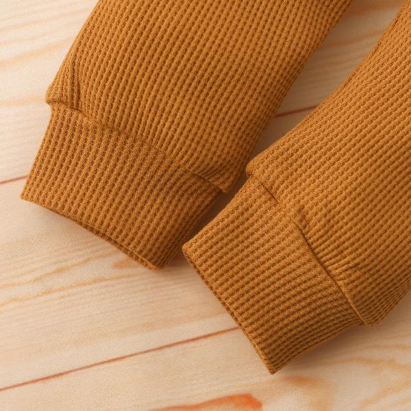 Children'S Kids Waffle Solid Color Stitching Sets ODM
