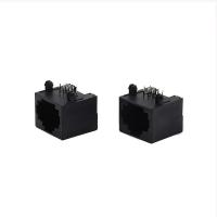 Conector Jack Network Plug 8p8c do PWB de Alfinete FeMasculino Straight RJ45 do preto 8