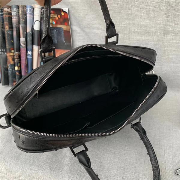 Authentic Exotic Ostrich Skin Businessmen Briefcase Large Shoulder Bag Genuine Leather Male Top-handle Working Handbag