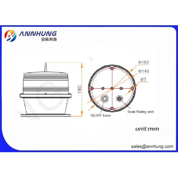 Low - Intensity LED Aviation Obstruction Light With Red Emitting Color