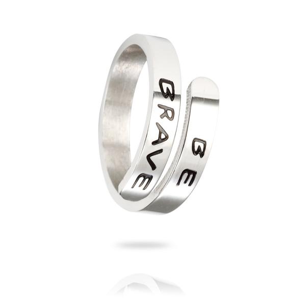 Стальной цвет 5g гравируя персонализированное словами кольцо ювелирных изделий