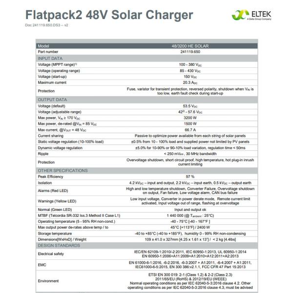 Flatpack2 48V 3200W Solar Power Charger Power Supply Module Flatpack2 48/3200 HE