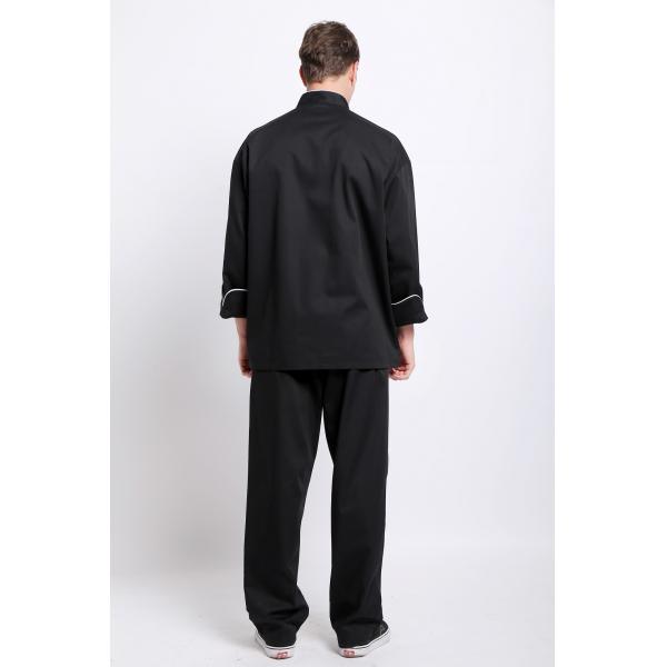 Белый костюм шеф-повара черноты Куттон белый Эдаге