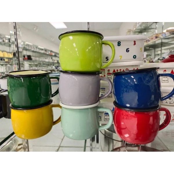 150g Eco Friendly Customized Logo Belly Shape Enamel Hot Water Mugs