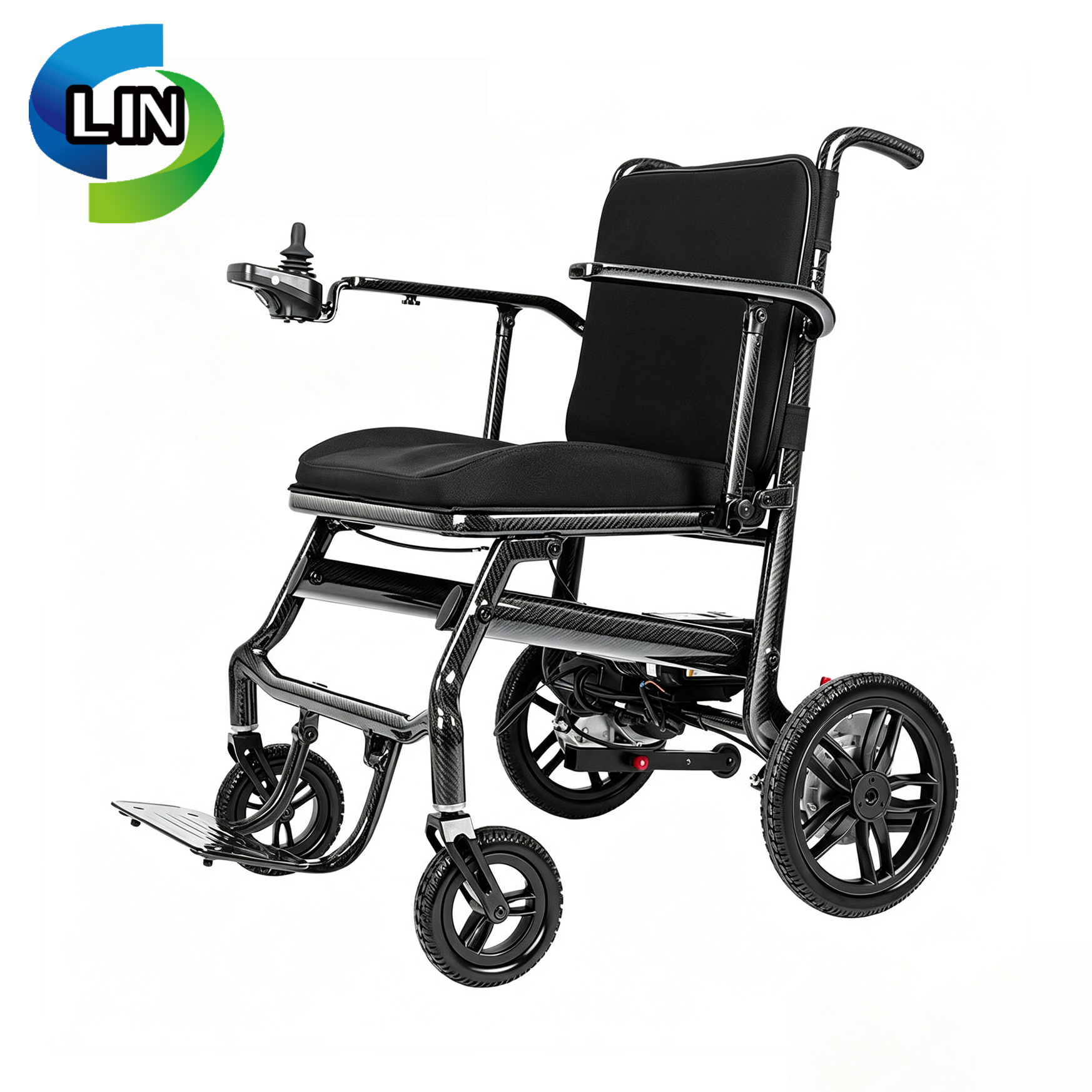 Electric Mobility Wheelchair with Carbon Fiber Frame, 300W Powerful Brushless