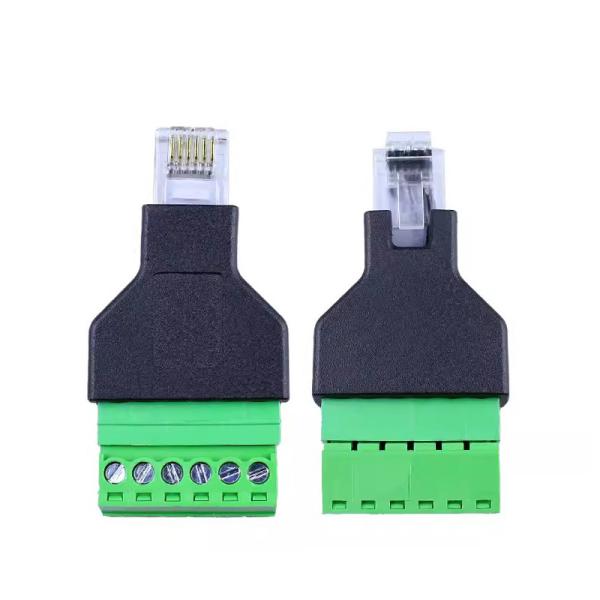 RJ12 6P6C Connectors Modular Plugs to 6 Pin Screw Terminal Blocks Adapter