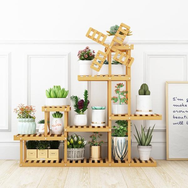 Decorative Outdoor Plant Shelf, Planter Stands for Indoor Plants, Large Shelving Unit Courtyard Flower Rack Pot Holder