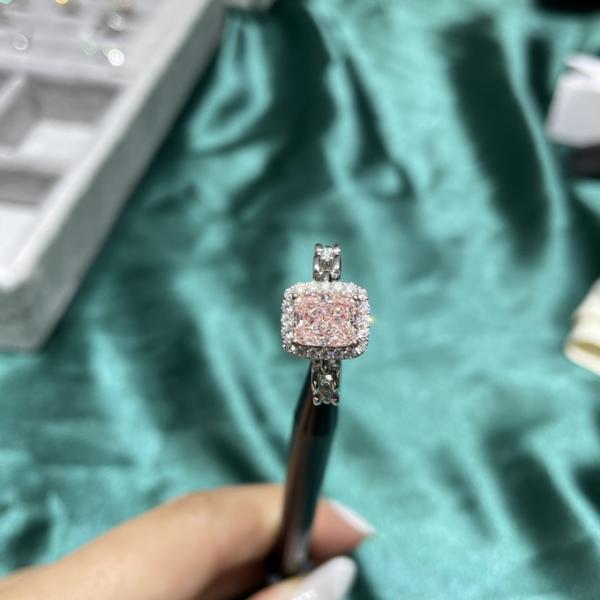 3.1ct Radiant Lab Выросший бриллиантовый кольцо Розовый бриллиант Классические ювелирные изделия для тенниса
