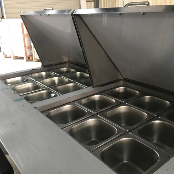 SS201 SS304 Refrigerated Sandwich Prep Table 2 Doors Air Cooling
