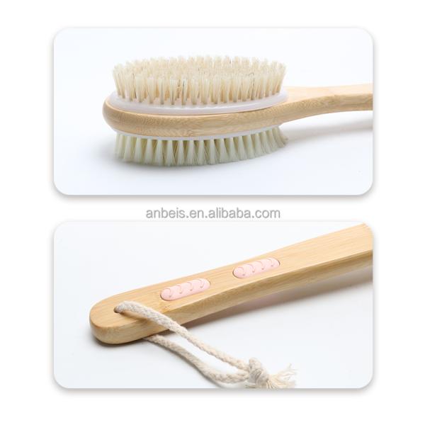 Abeis Sisal Vegan Fibra de Cisne Bristle Seca Escova de Banho de Escova de Escovação para Esfoliação e Massagem