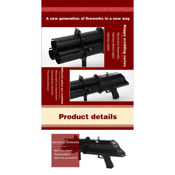 Confeitos de papel Pistola de festa Atmosfera do palco Equipamento Eletrônico Confeitos de tiro Pistola de três cabeças